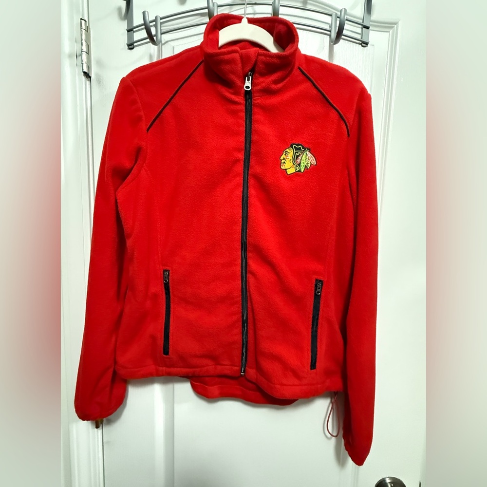 Chicago Blackhawks G-III Women’s Red Full Zip‎ Fleece Jacket Size M NHL